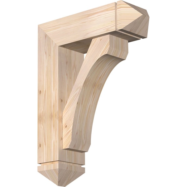 Ekena Millwork Legacy Arts and Crafts Smooth Bracket w/ Offset Brace, Douglas Fir, 7 1/2"W x 24"D x 32"H BKT0806X24X32LEC03SDF - main